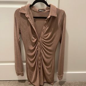 Baby boo light brown long sleeve dress size small